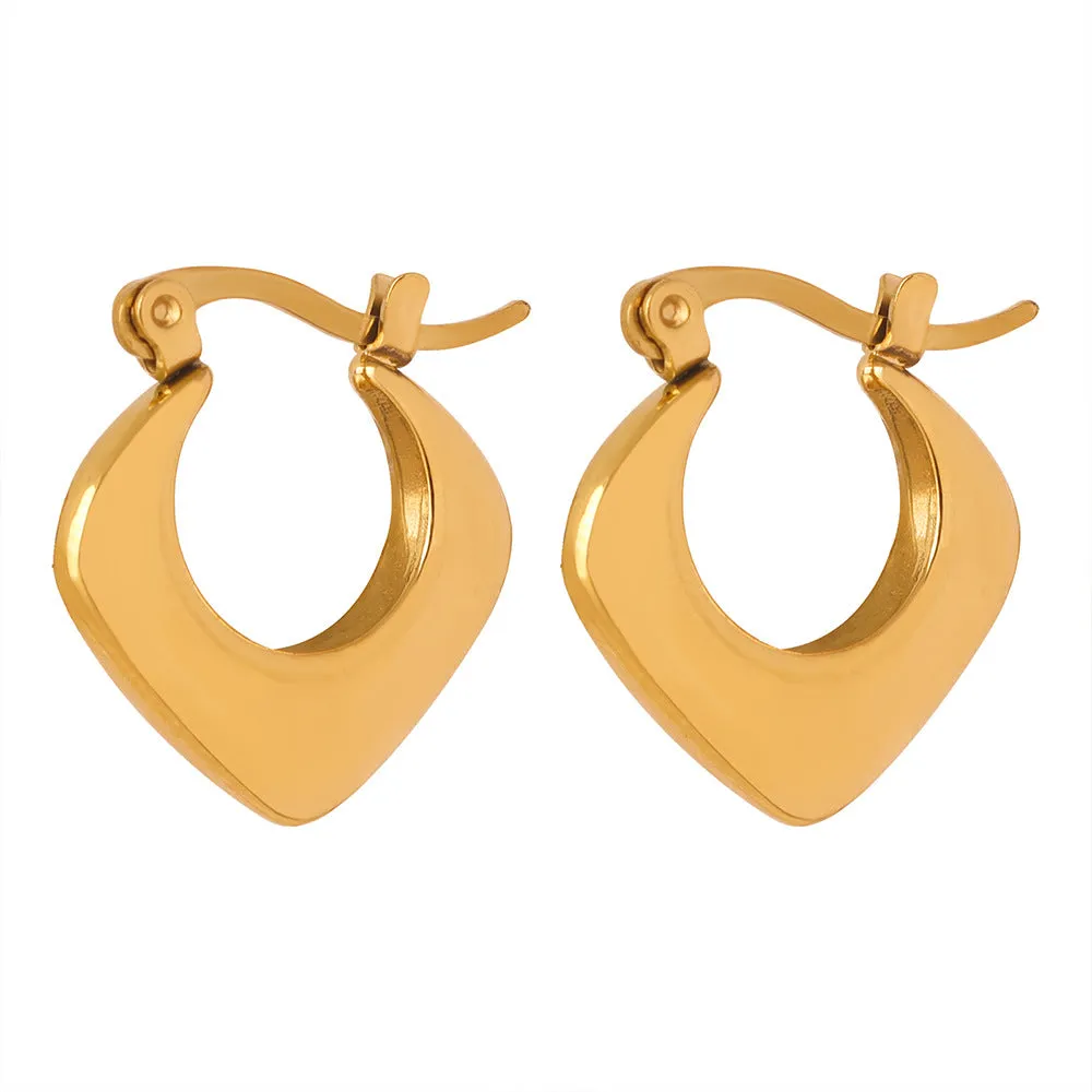 Modern Geometric Gold-Plated Titanium Earrings with Cross-Border Personalization