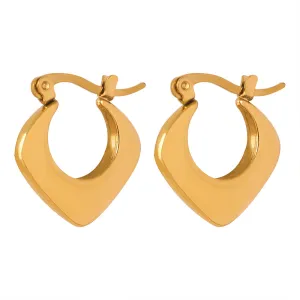 Modern Geometric Gold-Plated Titanium Earrings with Cross-Border Personalization