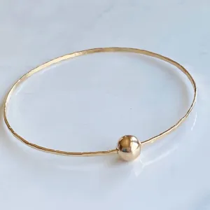 Modern gold ball bangle