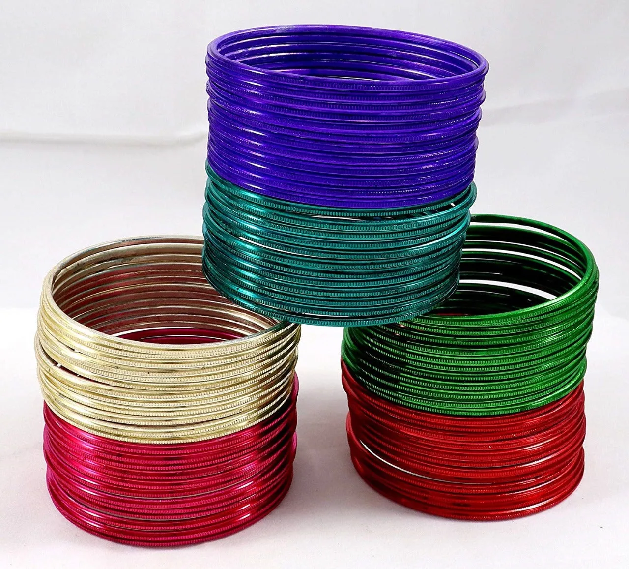 Modern Multicolored Metal Bangles set For Women and girls