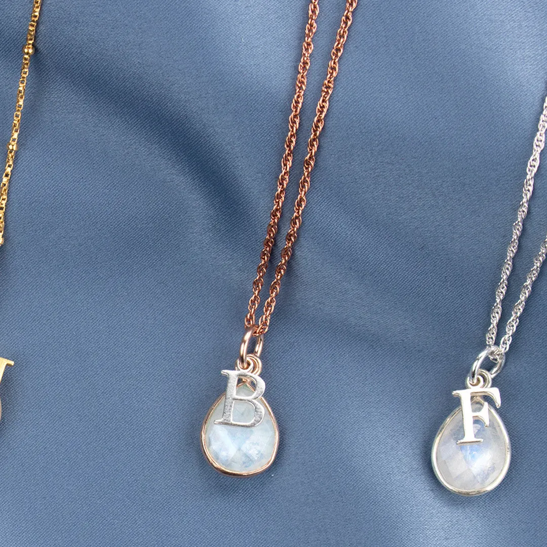 Moonstone Charm Necklace | Rose Gold | June