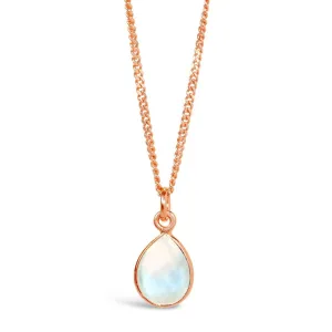 Moonstone Charm Necklace | Rose Gold | June