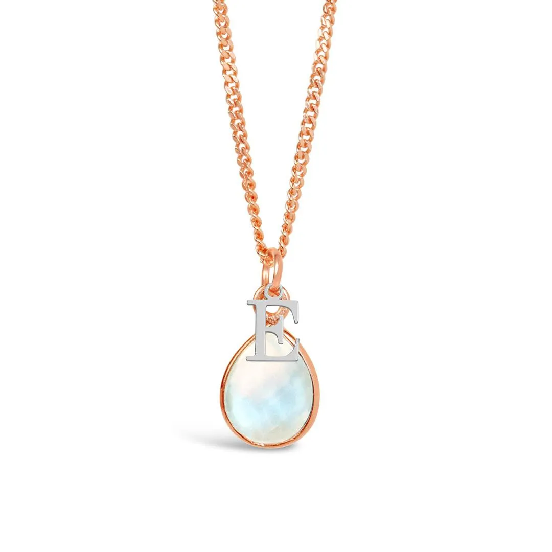 Moonstone Charm Necklace | Rose Gold | June