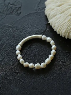 Neutral Chic Bamboo Knot Pearl Bracelet