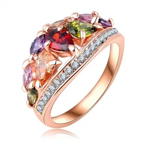 New Arrival Multi Color Fashionable Ring for Women Rose Gold Plated with AAA Swiss Zircon Rings