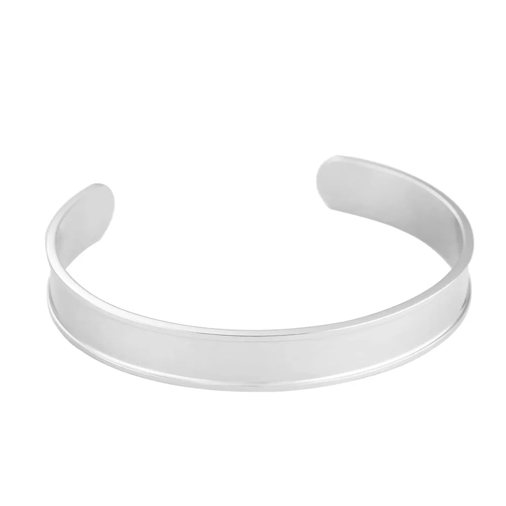 New Simple C Shape 10mm Grooved Glossy Bracelet