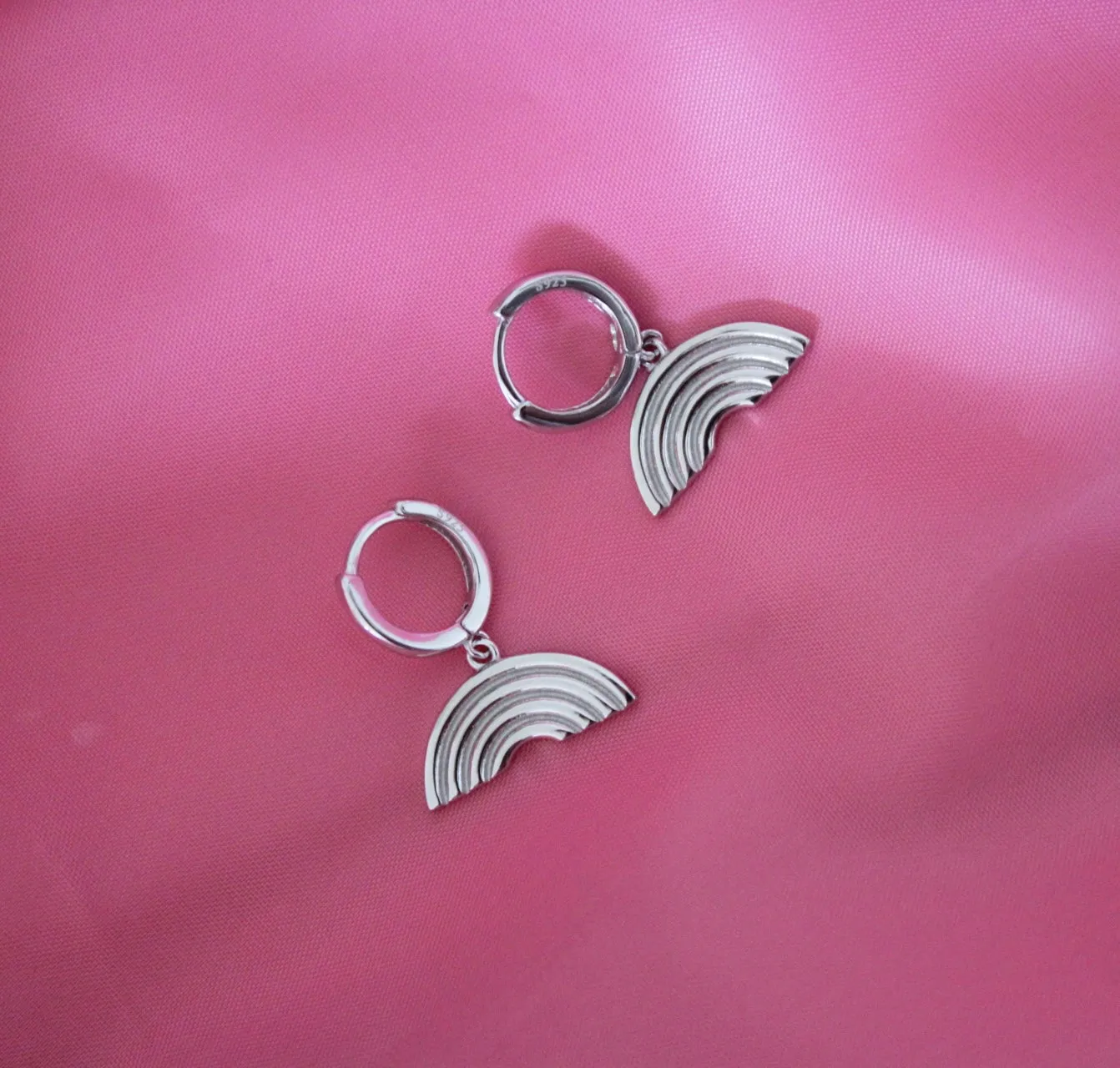 No Rain, No Rainbow - Earrings, Silver