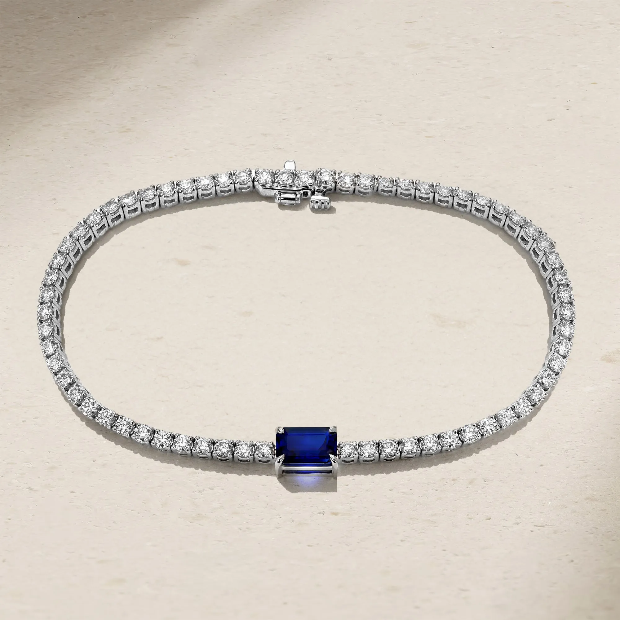 Nouveau Sapphire and Diamond Tennis Bracelet