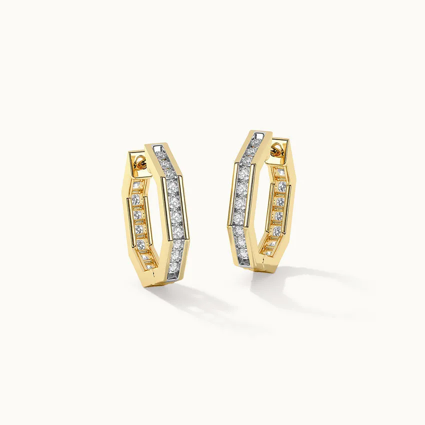 Octa Small Diamond Hoops