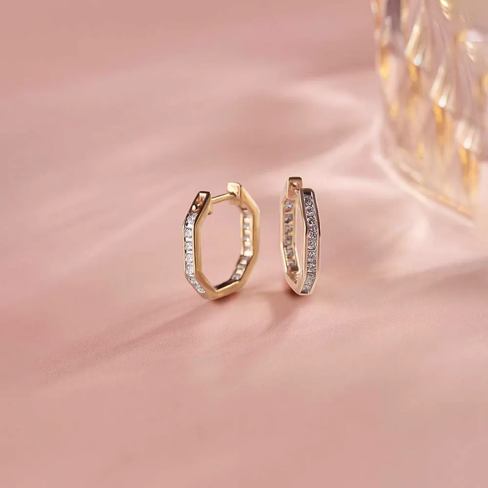 Octa Small Diamond Hoops