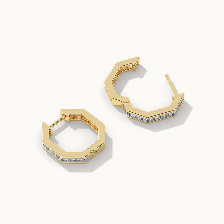 Octa Small Diamond Hoops