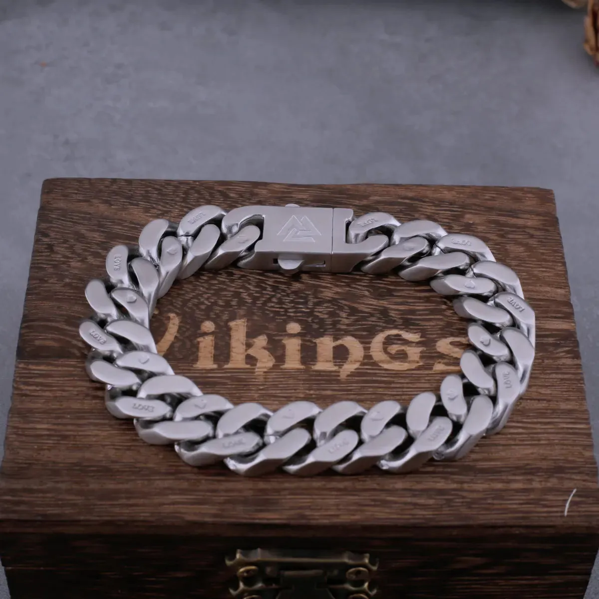 Original Cross Stainless Steel Cuban Viking Bracelet