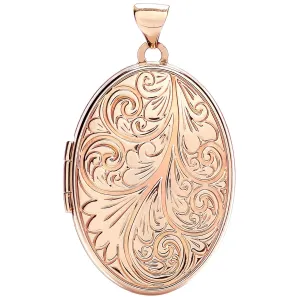 Oval Locket Pendant Necklace in 9ct Rose Gold