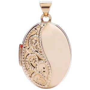 Oval Shaped 9ct Rose Gold Locket Pendant Necklace