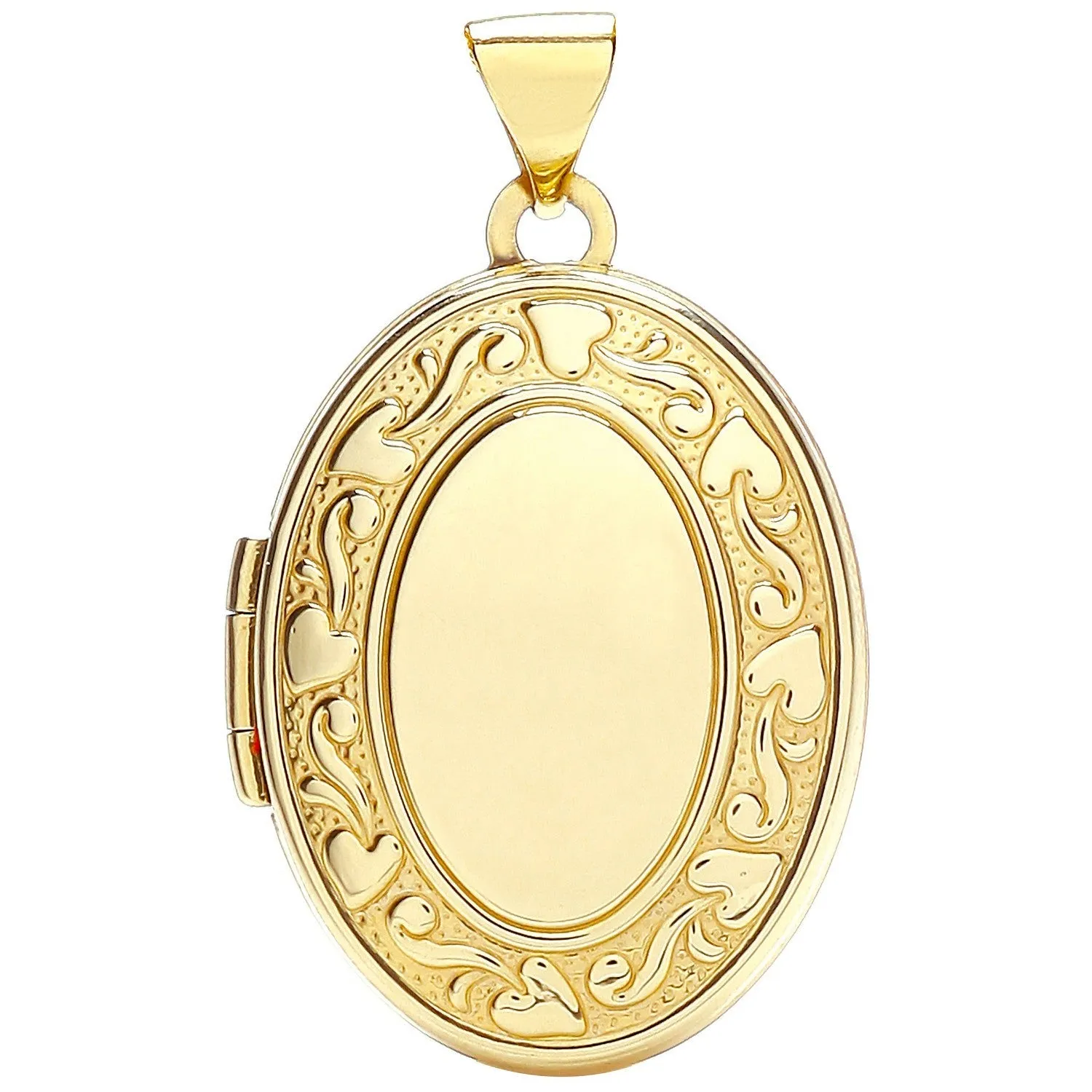 Oval Shaped Locket Pendant Necklace in 9ct Gold