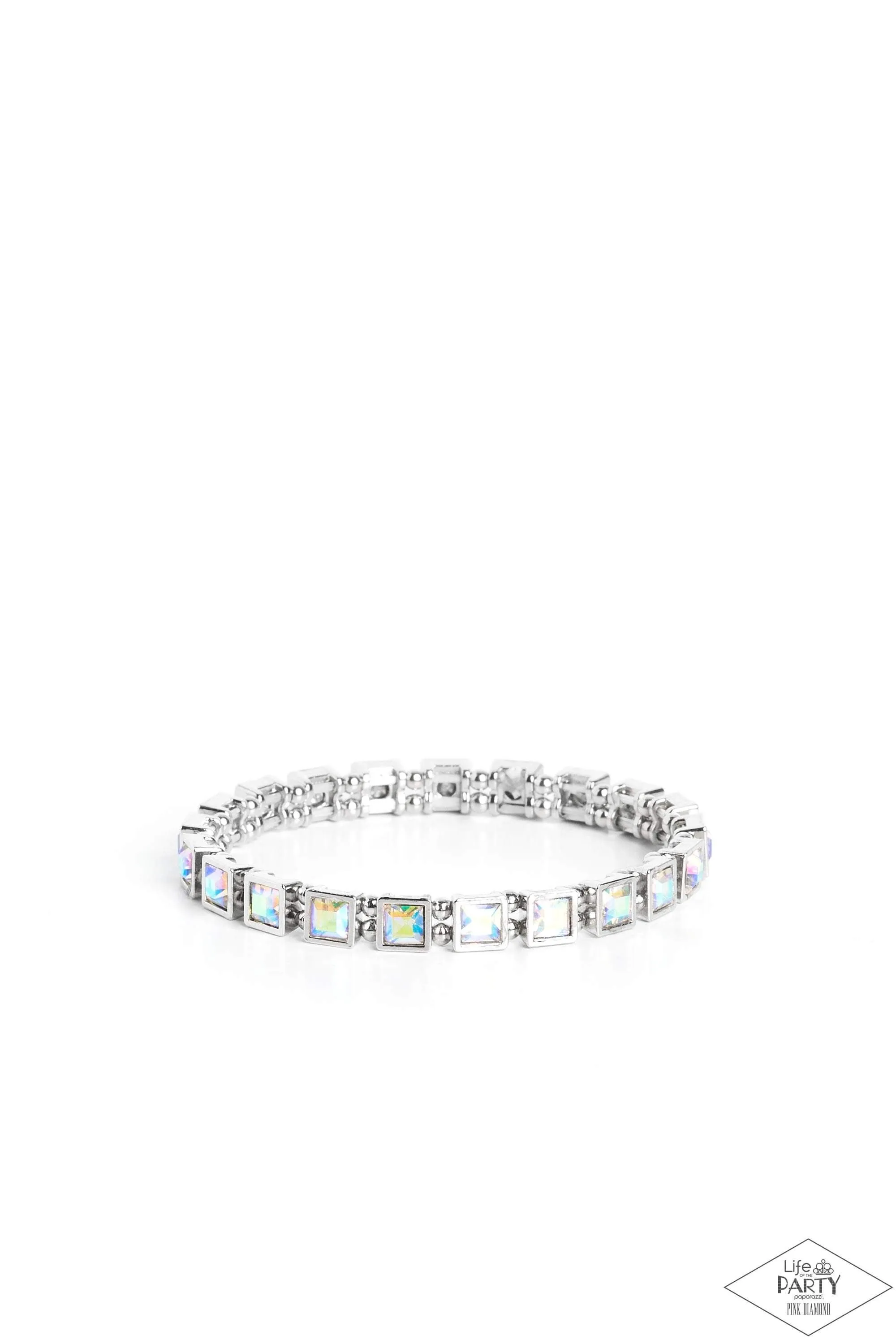 Paparazzi A GLAM Of Few Words - Multi Iridescent Bracelet - Pink Diamond Life of the Party