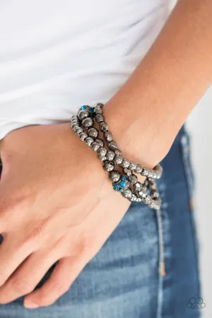 Paparazzi Bracelet ~ Noticeably Noir - Blue