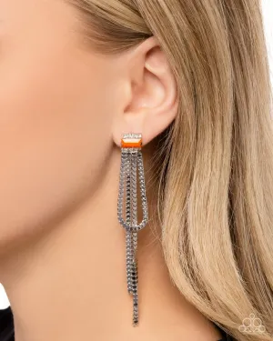 Paparazzi Earring ~ Classy Curves - Orange