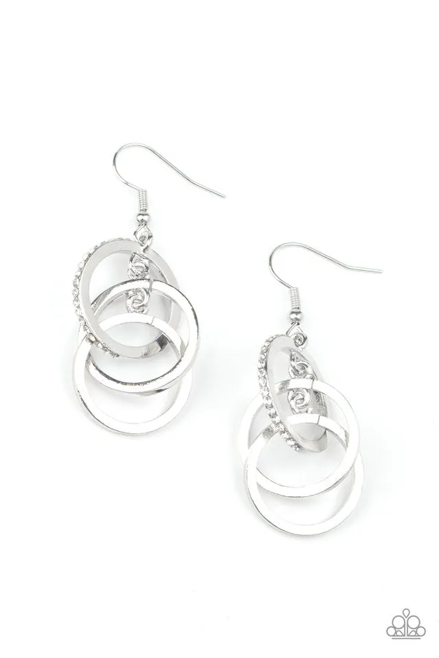 Paparazzi Earring ~ Fiercely Fashionable - White