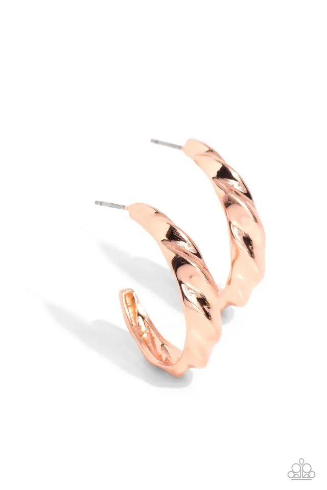 Paparazzi Earring ~ HOOP it Up - Copper