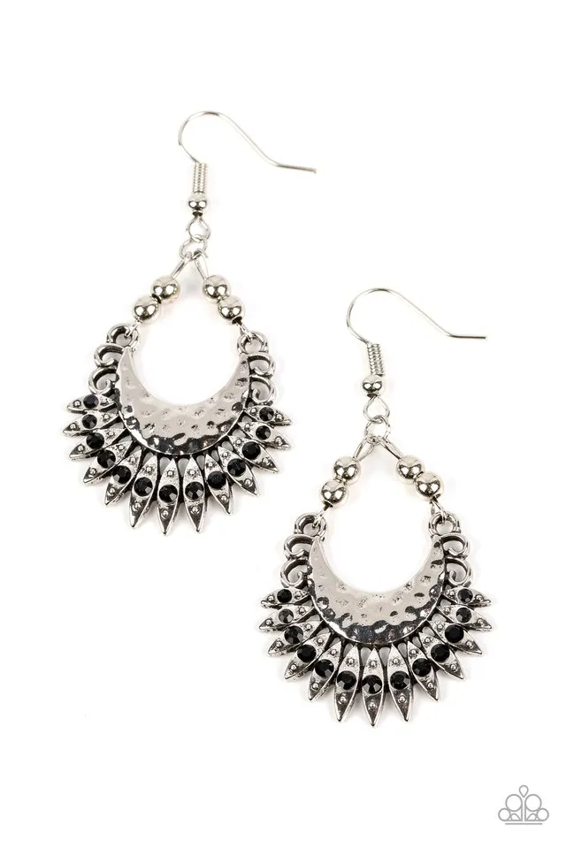 Paparazzi Earring ~ Lunar Luxury - Black