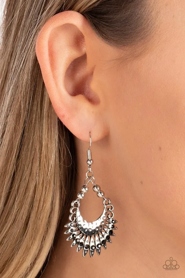 Paparazzi Earring ~ Lunar Luxury - Black