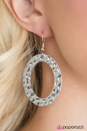 Paparazzi Earring ~ Plain and DIMPLE - Silver