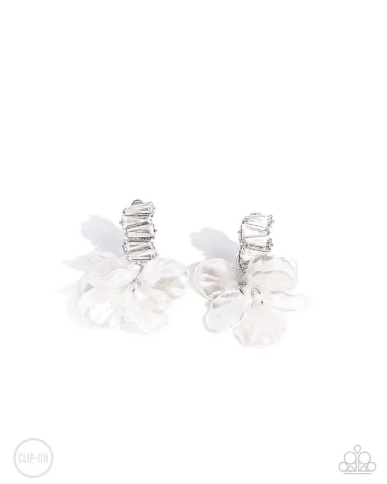 Paparazzi Earring ~ Stacked Sprigs - White