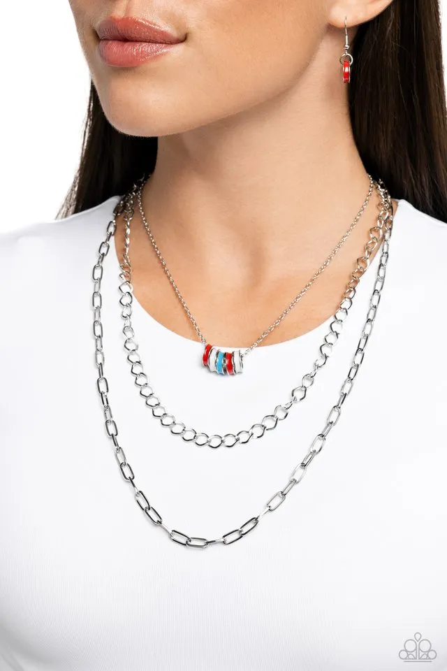 Paparazzi Necklace ~ Colorful Cadet - Red