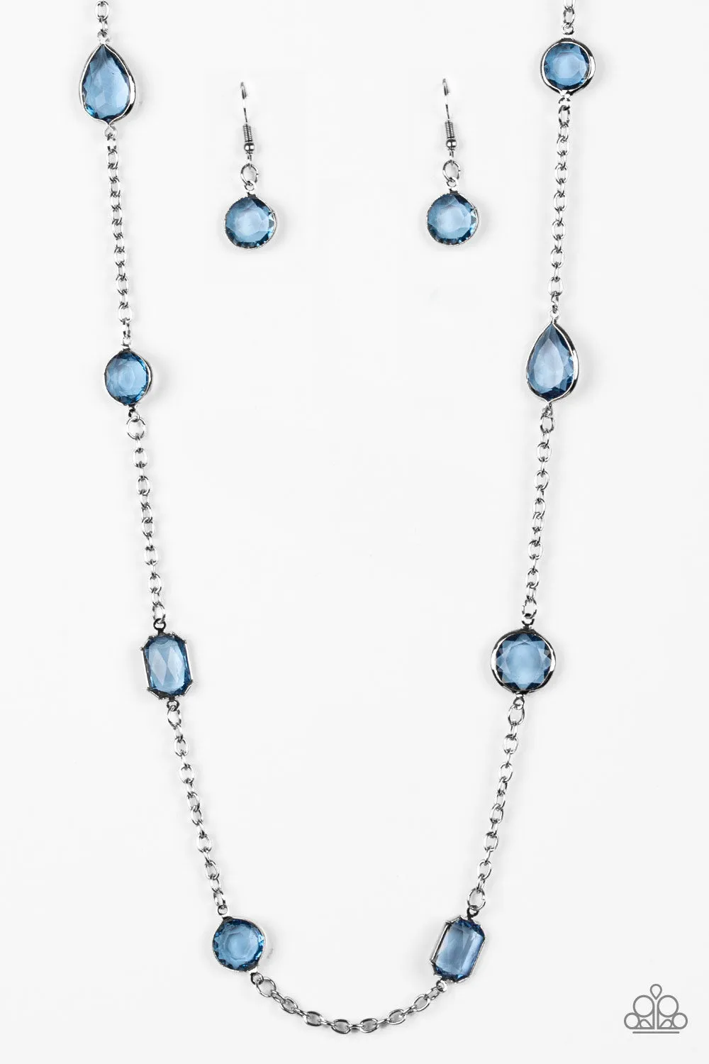 Paparazzi Necklace ~ Glassy Glamorous - Blue