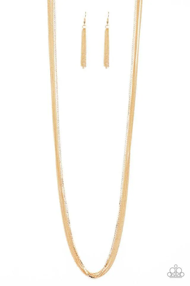 Paparazzi Necklace ~ SLEEK and Destroy - Gold