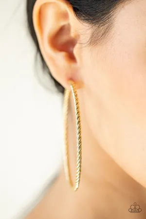 Paparazzi Resist The Twist - Gold Earrings