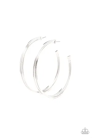 Paparazzi Wheelhouse - Silver Hoop Earrings