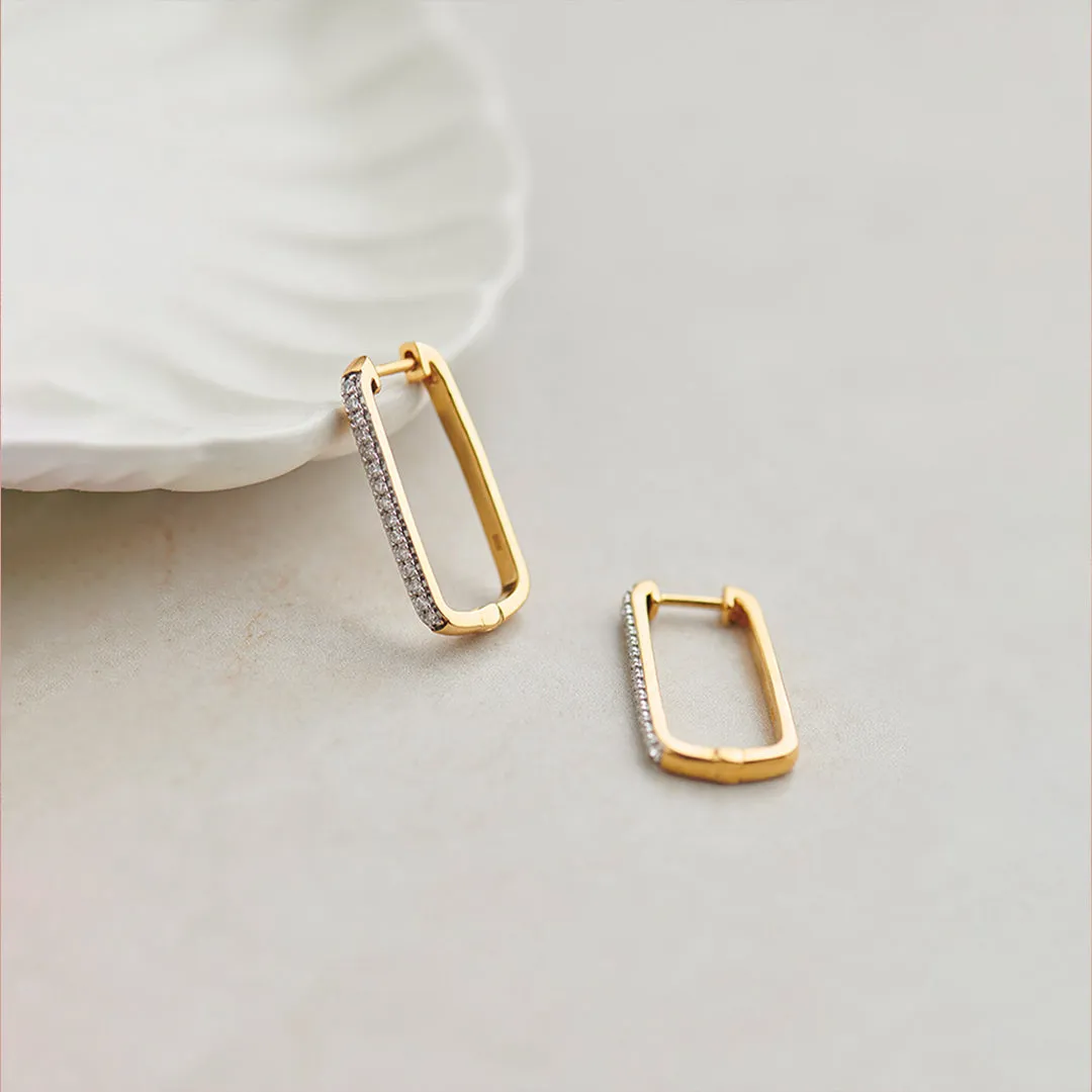 Paperclip Large Diamond Hoops