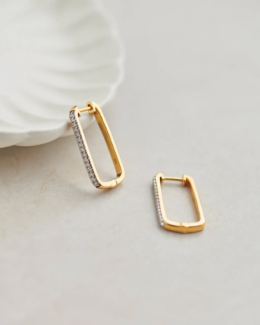 Paperclip Large Diamond Hoops