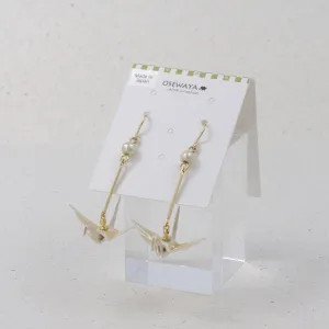 Pearlescent Orizuru Drop Earrings