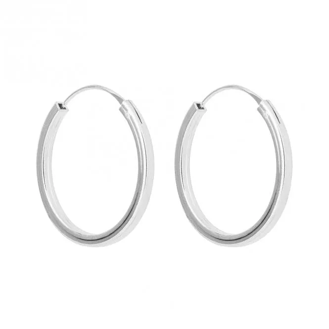 Plain Small Square Cut Hoop Earrings E6282