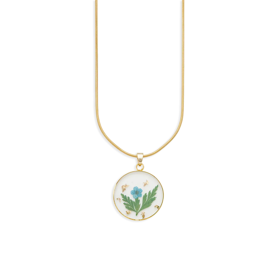 Pressed Birth Flower Necklace