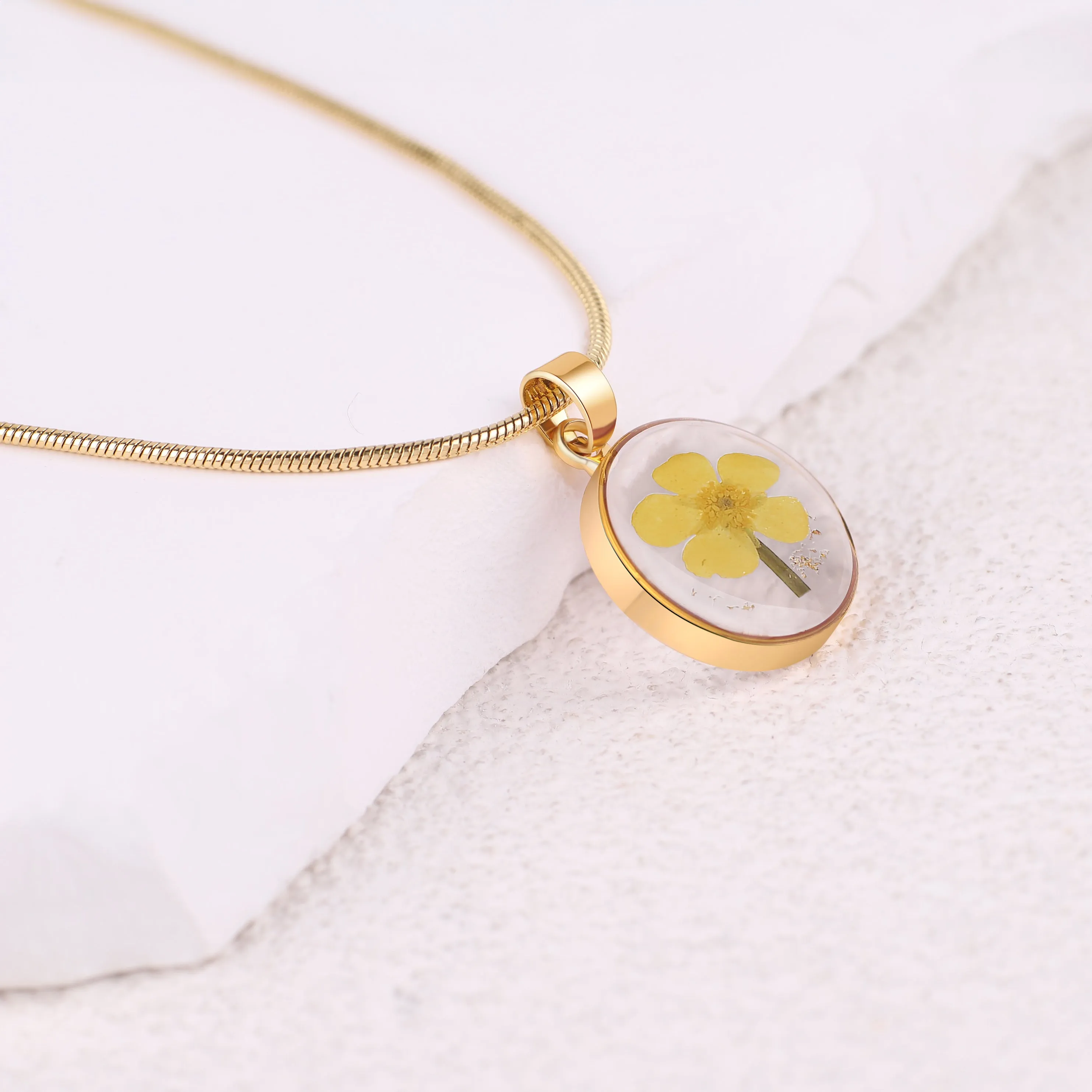 Pressed Birth Flower Necklace