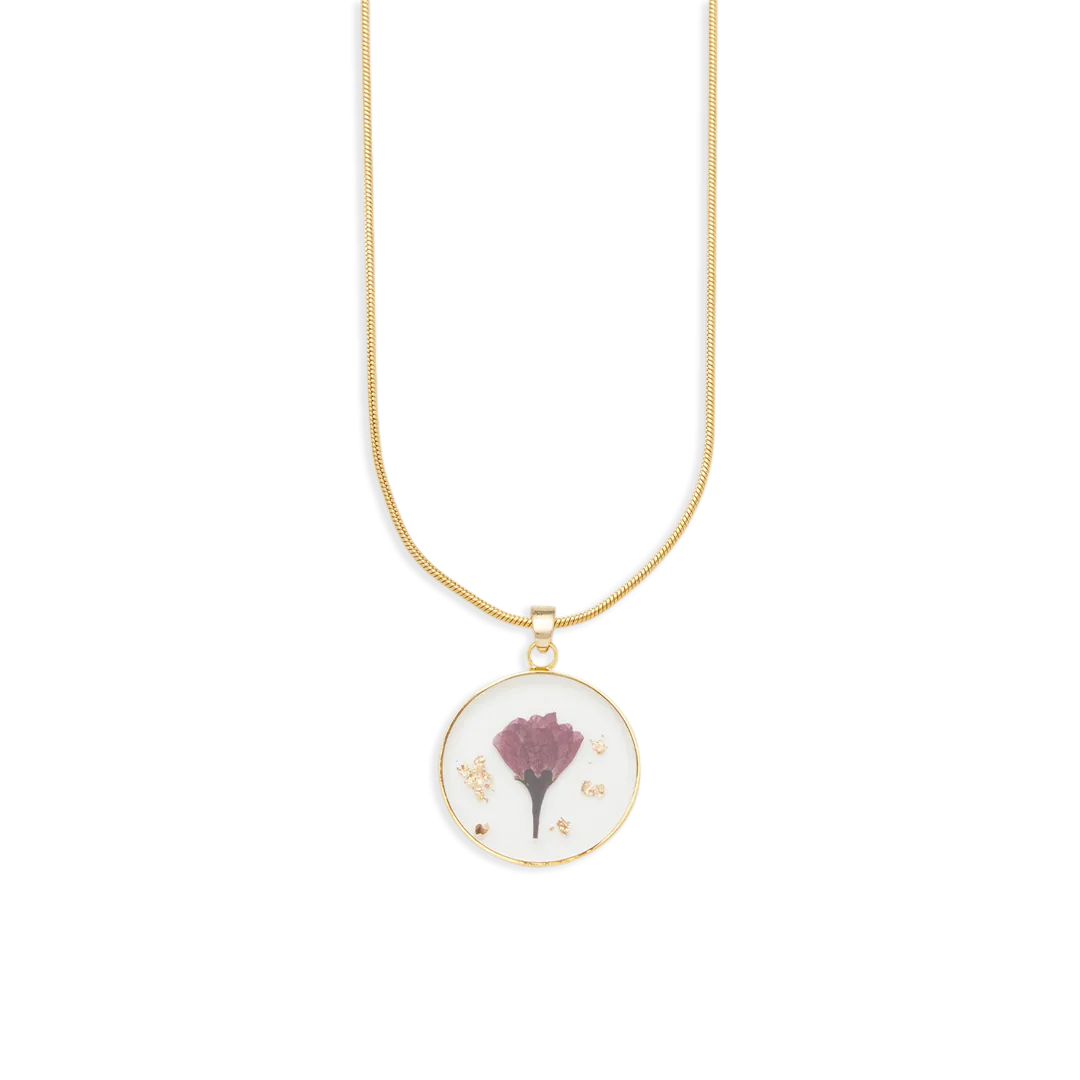 Pressed Birth Flower Necklace