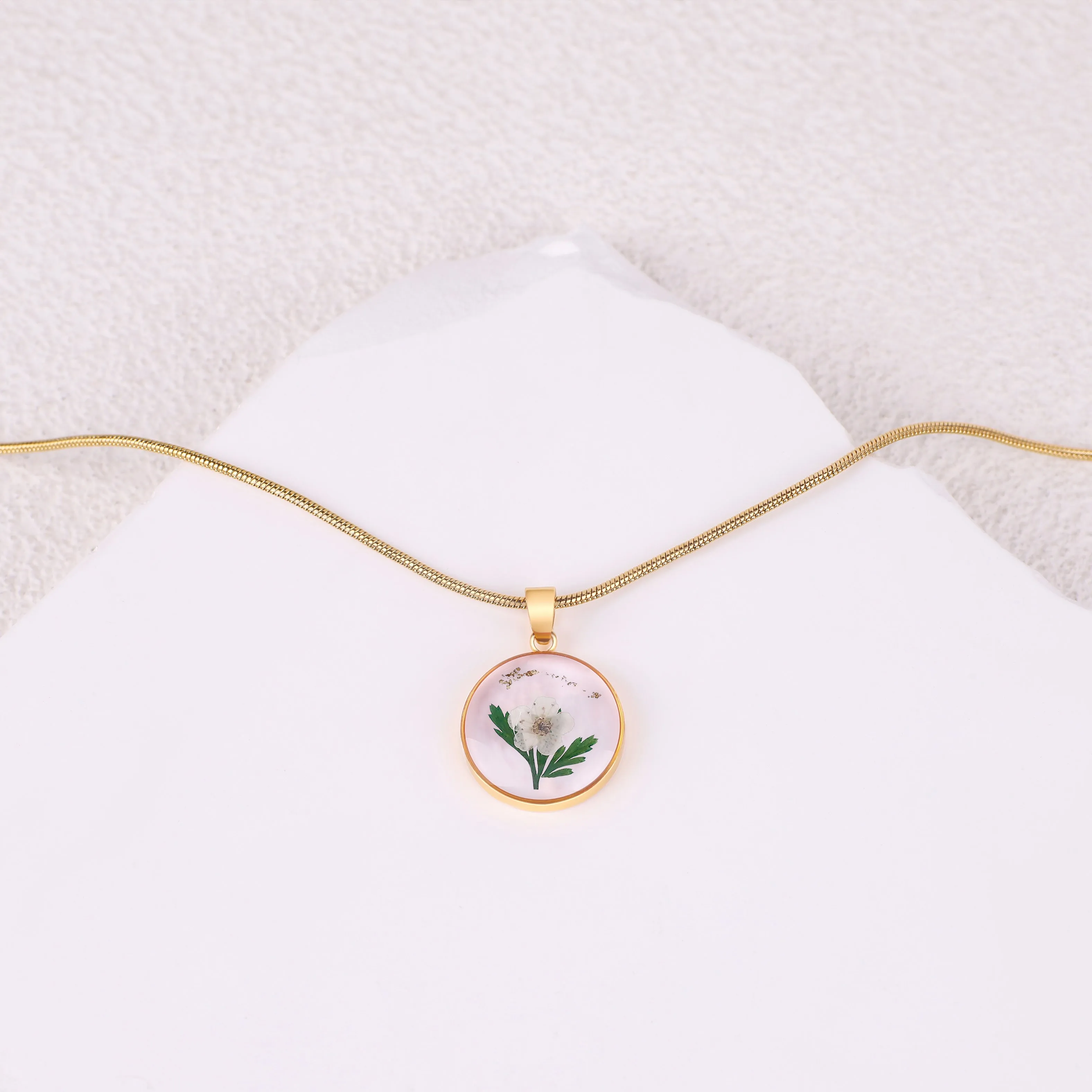 Pressed Birth Flower Necklace