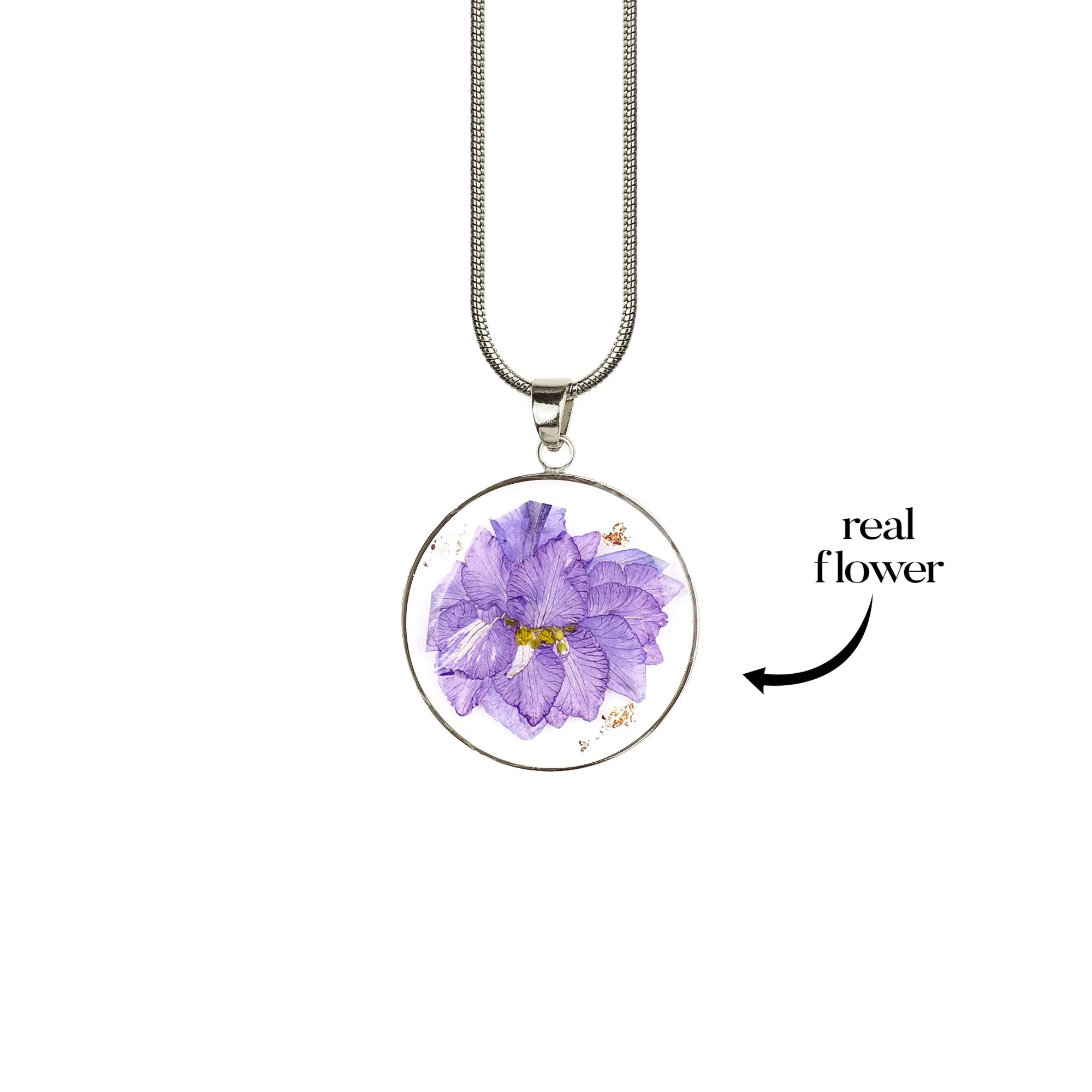 Pressed Birth Flower Necklace