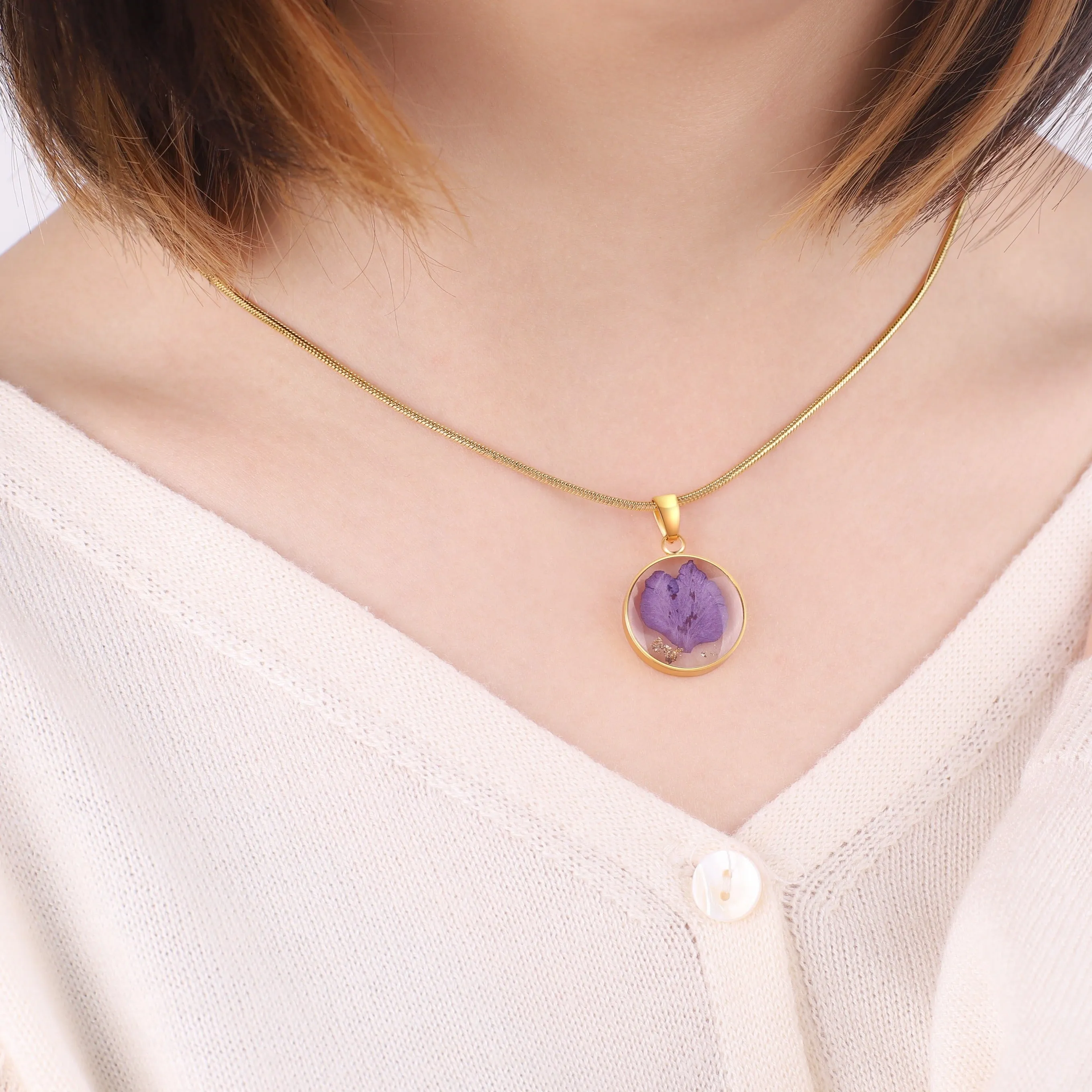 Pressed Birth Flower Necklace