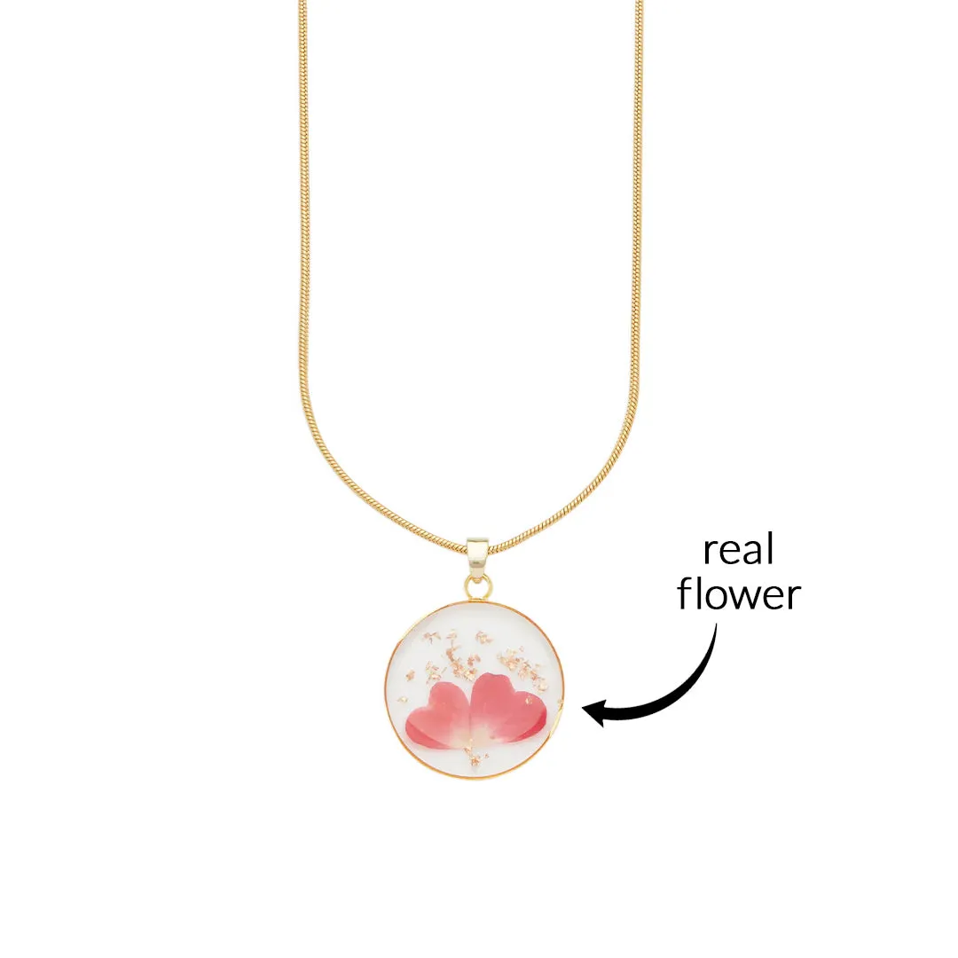 Pressed Birth Flower Necklace