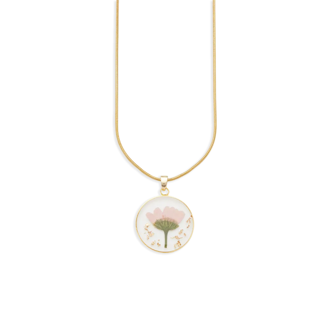 Pressed Birth Flower Necklace