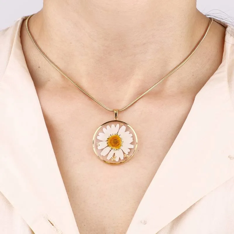 Pressed Birth Flower Necklace