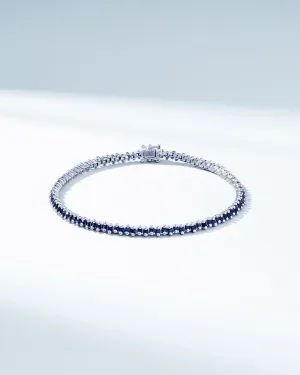 Princess Mini Dark Blue Sapphire Tennis Bracelet