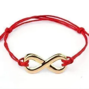 Red and Gold Tone Infinity Friendship Bracelet