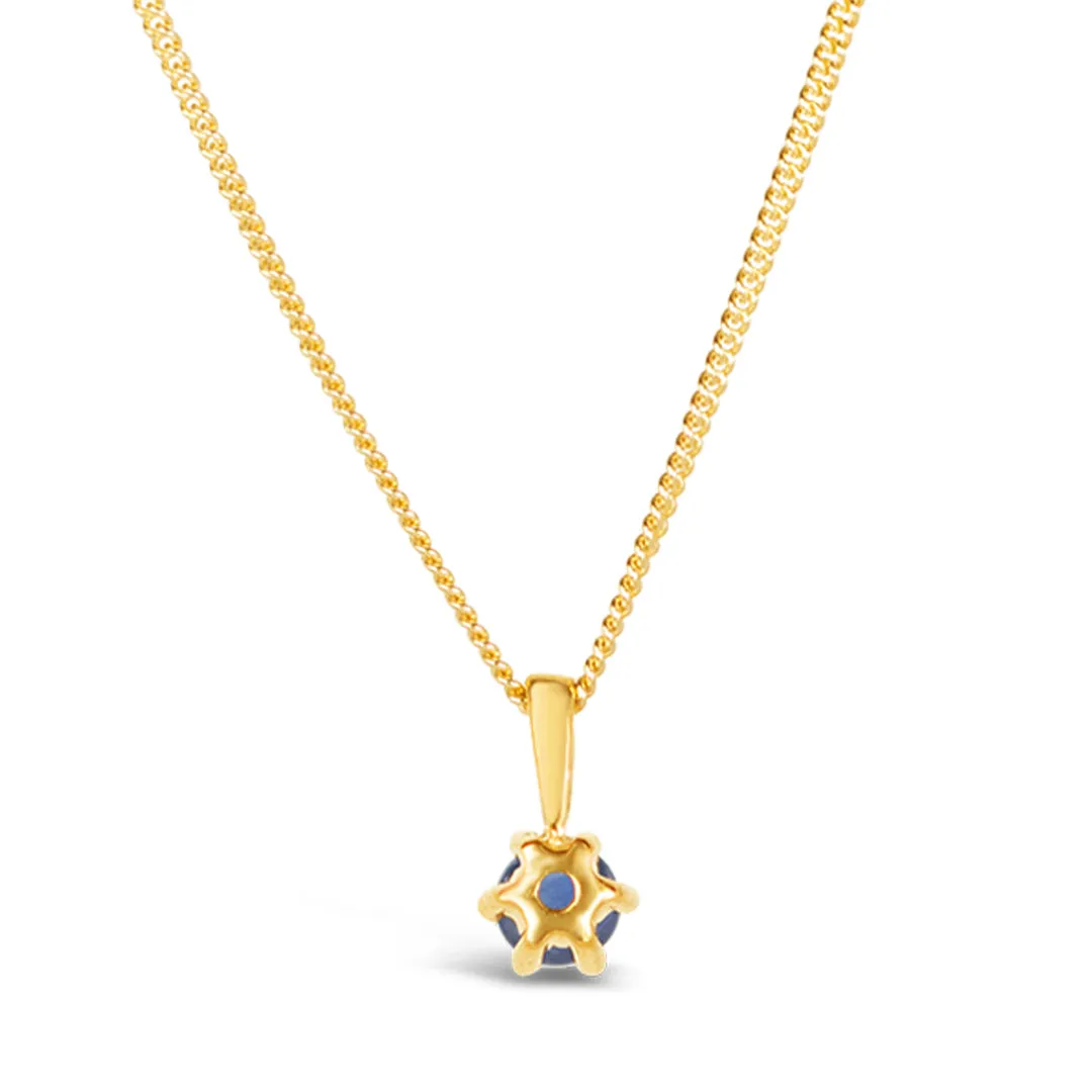 Sapphire Charm Necklace in Gold