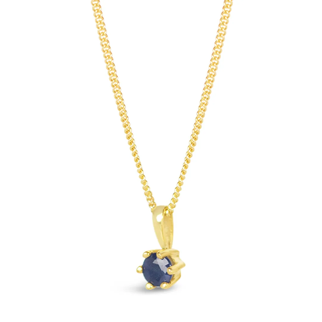 Sapphire Charm Necklace in Gold